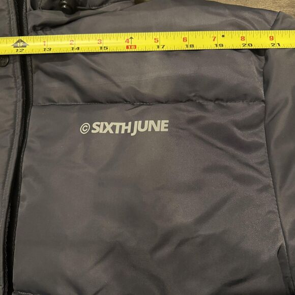 Sixth June Paris Puffer Coat Men 3XL Gray Hooded Parka Insulated Nylon NWT - Picture 9 of 15